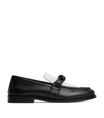 Bottega Veneta Blackwhite Solid Loafers In Black