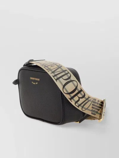 Emporio Armani Logo-stamp Crossbody Bag In Black