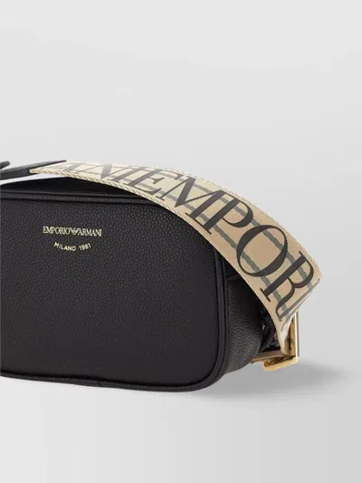 Emporio Armani Logo-stamp Crossbody Bag In Black