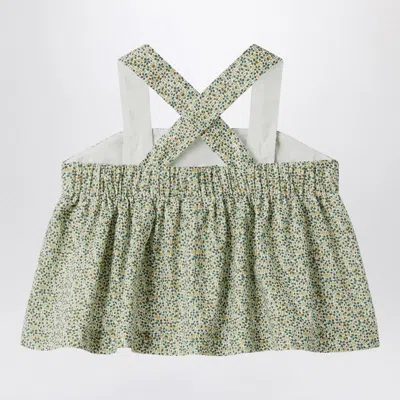 Il Gufo Forest Green Top In Liberty Fabric
