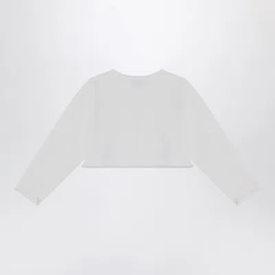 Il Gufo Short Wrap Cardigan White Milk