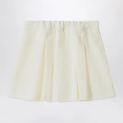 Il Gufo White Milk Skirt In Denim