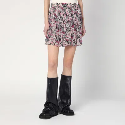 Isabel Marant Tiered Silk Skirt With Abstract Pattern