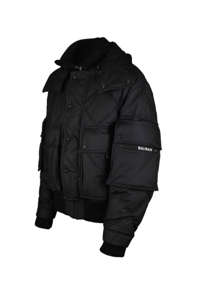 Balmain Men Down Jacket In Black