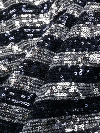 Balmain Babydoll Cowl Neck Glitter Short Dress In Blue