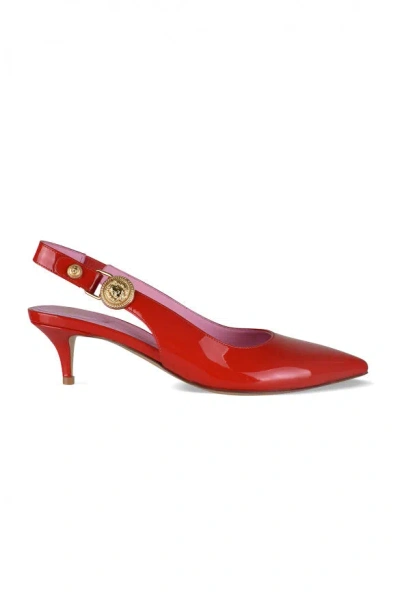 Balmain Eva Patent Leather Slingback Pumps In Red