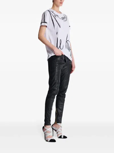 Balmain Sl Writing Printed T-shirt In White