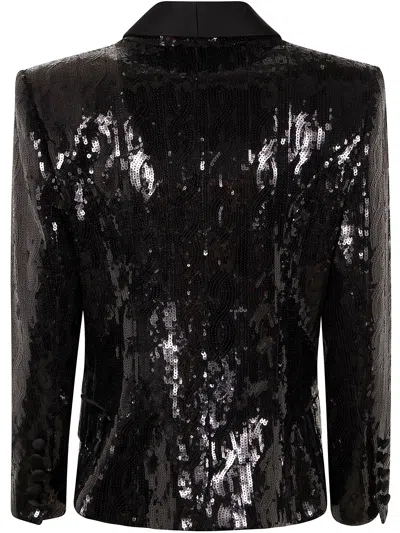Balmain Sequinned Blazer In Black