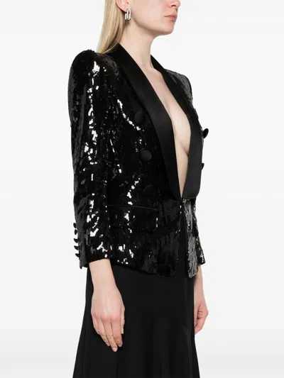 Balmain Sequinned Blazer In Black