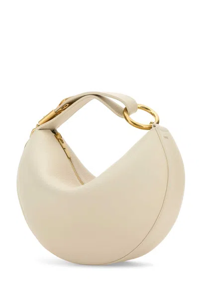 Burberry Knight Calf Leather Shoulder Bag In White