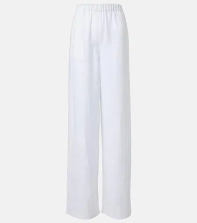 Loro Piana Valerio High-rise Linen Wide-leg Pants In White
