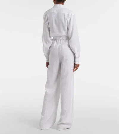 Loro Piana Valerio High-rise Linen Wide-leg Pants In White