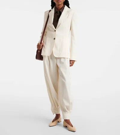 Max Mara Guglia Linen Blazer Jacket In White