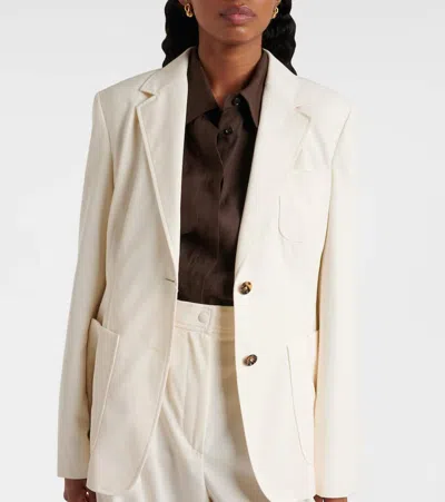 Max Mara Guglia Linen Blazer Jacket In White