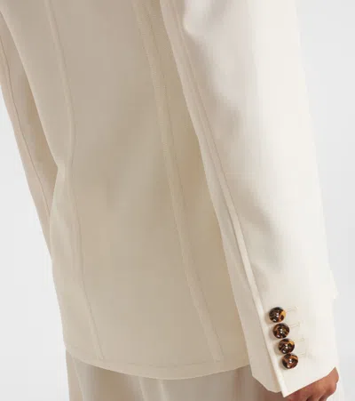 Max Mara Guglia Linen Blazer Jacket In White