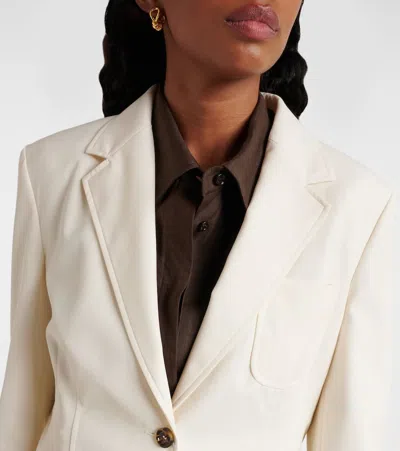 Max Mara Guglia Linen Blazer Jacket In White