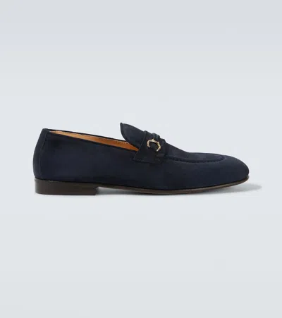 Brunello Cucinelli Suede Horsebit Loafers In Blue