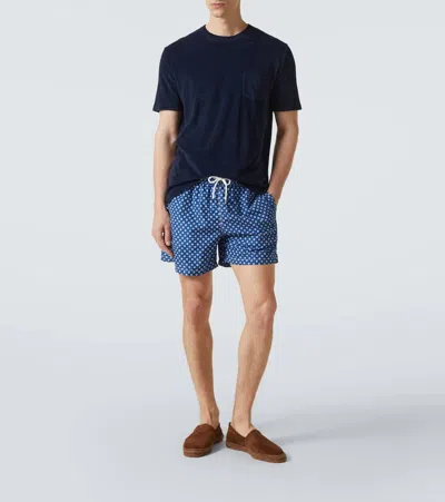 Thom Sweeney Cotton Terry T-shirt In Blue