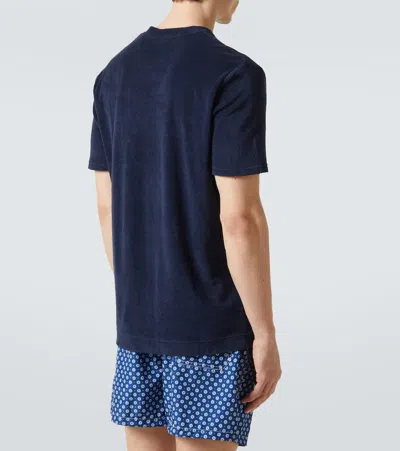 Thom Sweeney Cotton Terry T-shirt In Blue