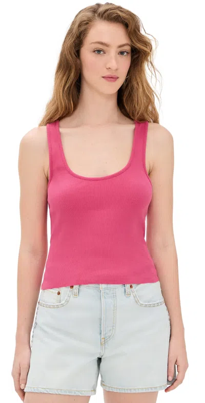 Re/done Cut Off Tank Raspberry In Raspberry