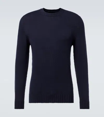 Thom Sweeney Silk Sweater In Blue