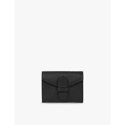 Smythson Mens Single Play Leather Playing Card Case Black In Black