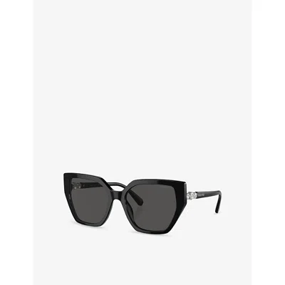 Swarovski Sk 6016 100187 56mm Womens Irregular Sunglasses In Black