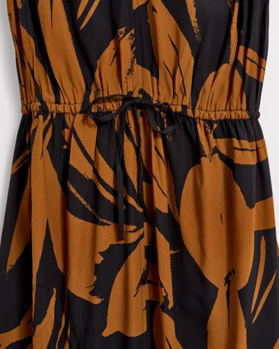 Billy Reid Silk Brush Stroke V-neck Maxi Dress In Billy's Brown/black