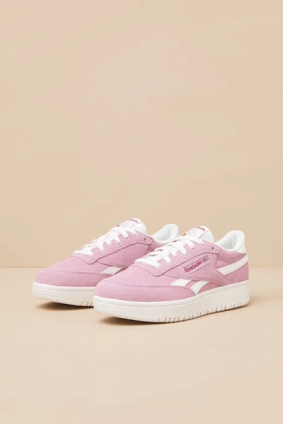 Reebok Club C Double Revenge Dusty Rose Suede Leather Sneakers In Purple