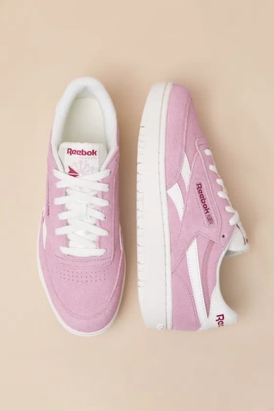 Reebok Club C Double Revenge Dusty Rose Suede Leather Sneakers In Purple