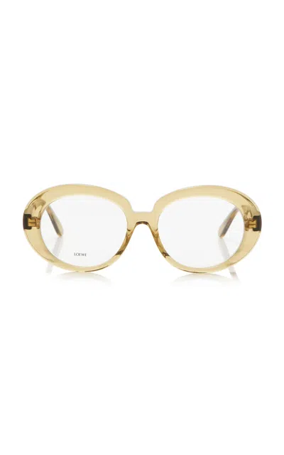Loewe Round-frame Acetate Glasses In Green