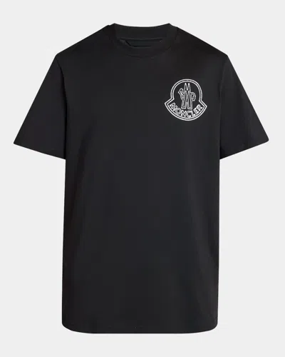 Moncler Logo Cotton T-shirt In Black