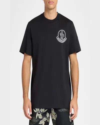 Moncler Logo Cotton T-shirt In Black