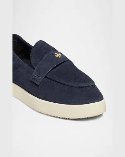 Tory Burch Sporty Suede Slip-on Loafers In Navy
