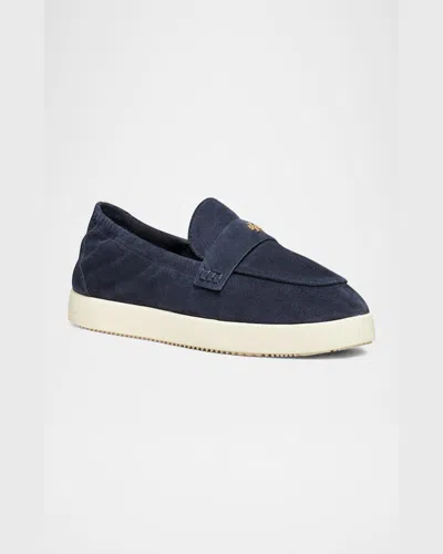 Tory Burch Sporty Suede Slip-on Loafers In Navy