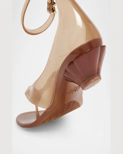 Chloé Chloe Women Biscuit Tpu Chloe Jelly Thong Sandals In Brown