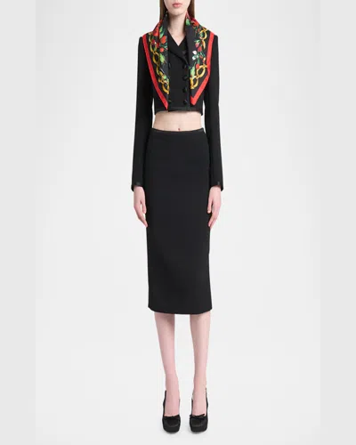 Dolce & Gabbana Printed Silk Scarf In Hd5pd Rose Ant Bdo Catene