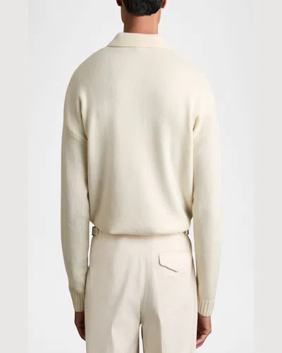 Reiss Holms Wool Polo Shirt In White