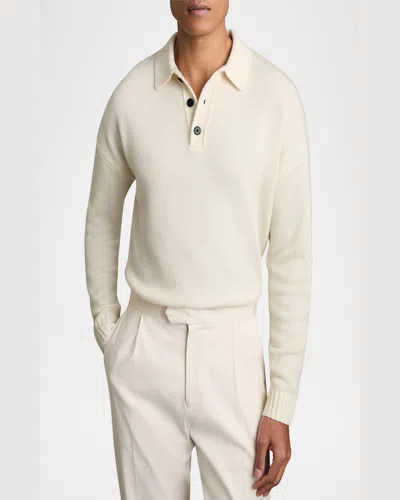 Reiss Holms Wool Polo Shirt In White