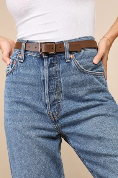 Lulus Stylish Setup Black, Ivory, And Brown Three-piece Belt Set In Black