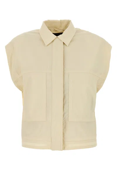 Herno Off White Nylon Vest In Yellow
