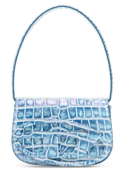 Diesel 1dr' Light Blue Shoulder Bag With Adjustable