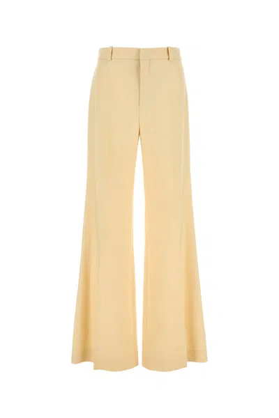 Chloé Chloe Women Cream Canvas Wide-leg Pant In Yellow