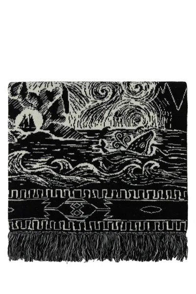 Alanui Embroidered Wool Blend Antarctic Expedition Blanket In White