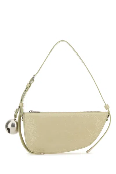 Burberry Patent Leather Shield Sling Shoulder Bag With Silver-tone Ch In Beige