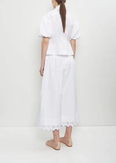 Simone Rocha Puff Sleeves White Shirt With Pearl-embellished Collar