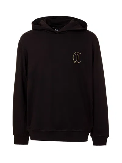 Just Cavalli Logo-patch Hoodie In Black