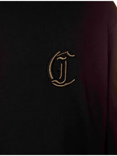 Just Cavalli Logo-patch Hoodie In Black