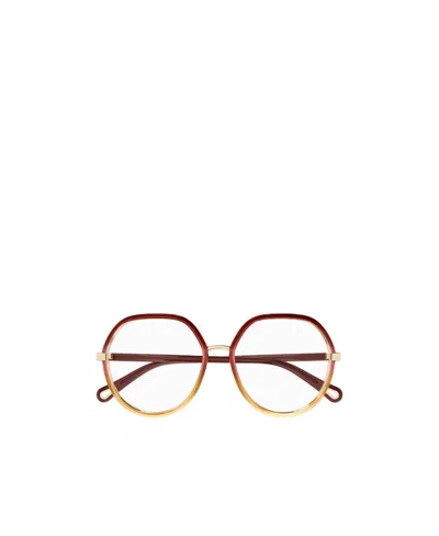 Chloé Geometric Frame Flat Mirror In Red