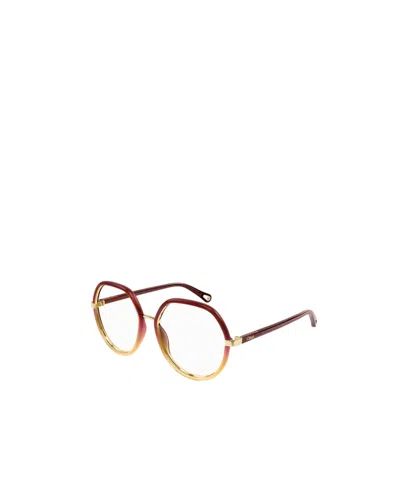Chloé Geometric Frame Flat Mirror In Red